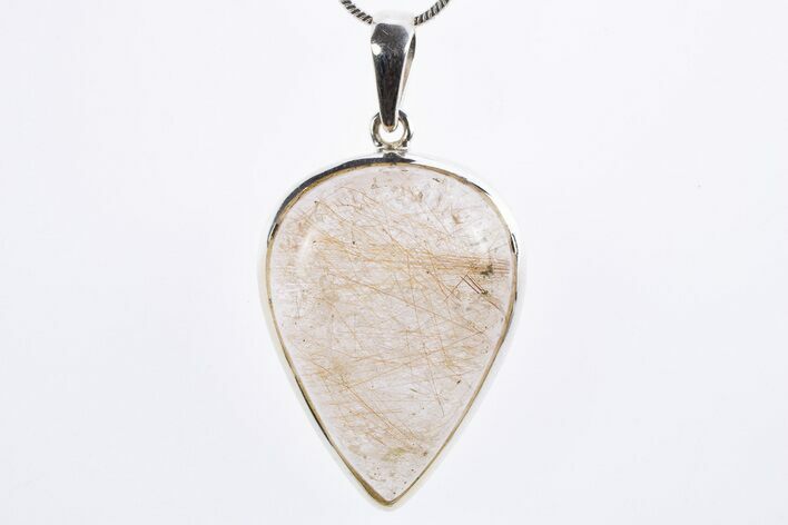 Glassy Rutilated Quartz Pendant (Necklace) - Sterling Silver #305037